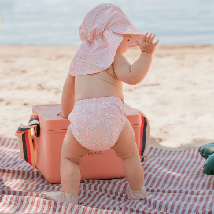 Bows Print on Light Pink Flap Hat