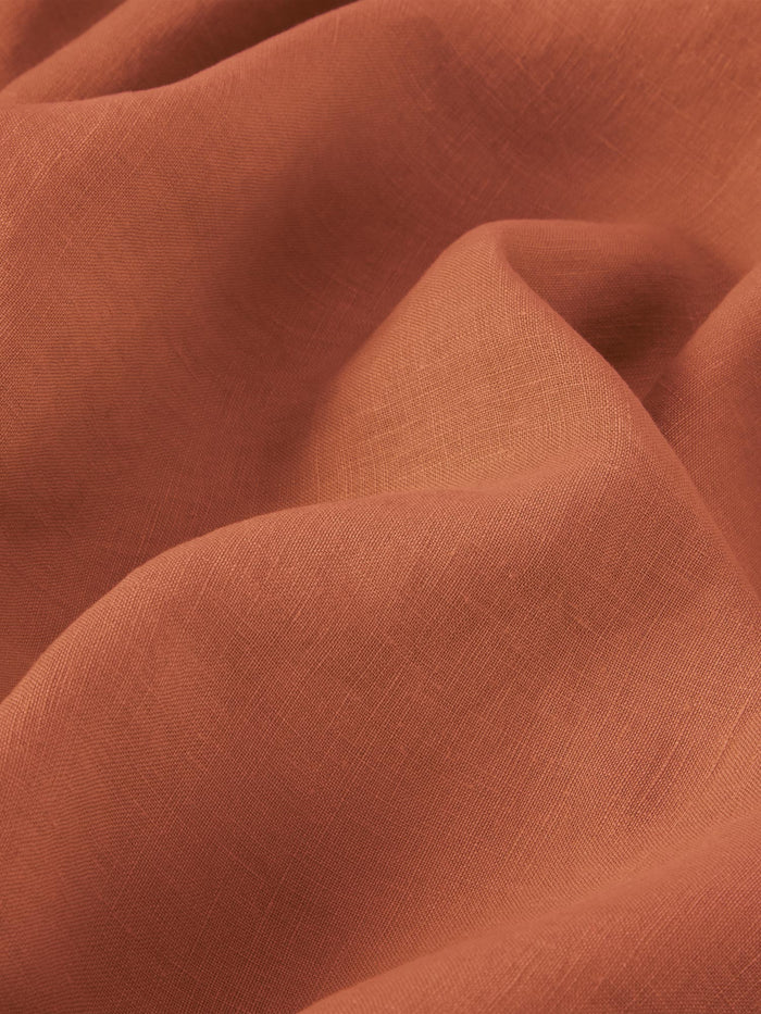 Burnt Orange Linen Blend Fitted Sheet