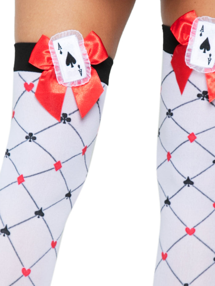 Leg Avenue Card Suit Thigh High Stockings