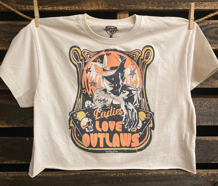 Outlaw Muse Vintage Crop Tee – Ladies Love Outlaws Graphic Top