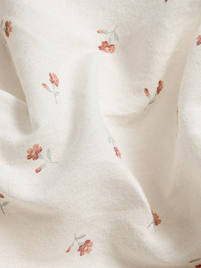 Pearl Posy Bud Linen Blend Fitted Sheet