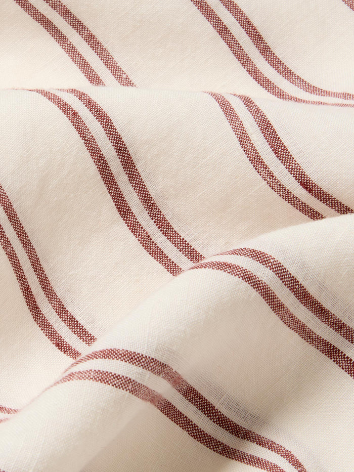 Rhubarb Kemptown Stripe Linen Blend Duvet Cover