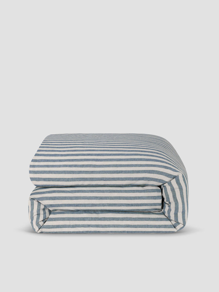 Atlantic Pembroke Stripe Linen Blend Duvet Cover