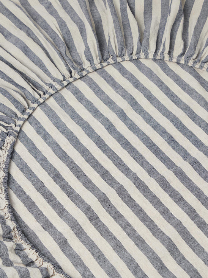 Atlantic Pembroke Stripe Linen Blend Fitted Sheet