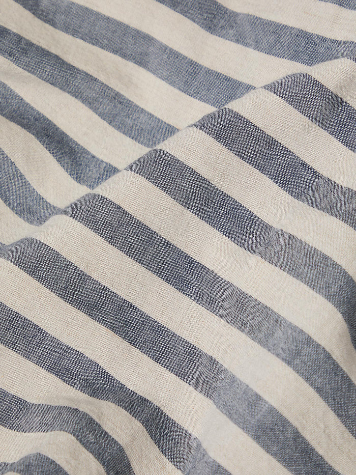Atlantic Pembroke Stripe Linen Blend Fitted Sheet