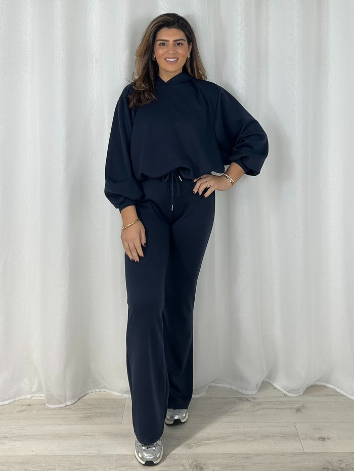 Balloon Sleeve Hooded Jumper & Flared Trouser Co-Ord (7 Colours)