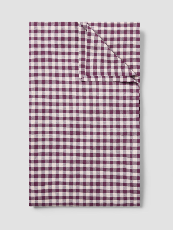 Berry Gingham Linen Blend Tablecloth
