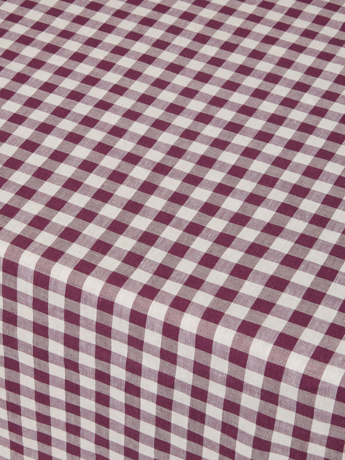 Berry Gingham Linen Blend Tablecloth