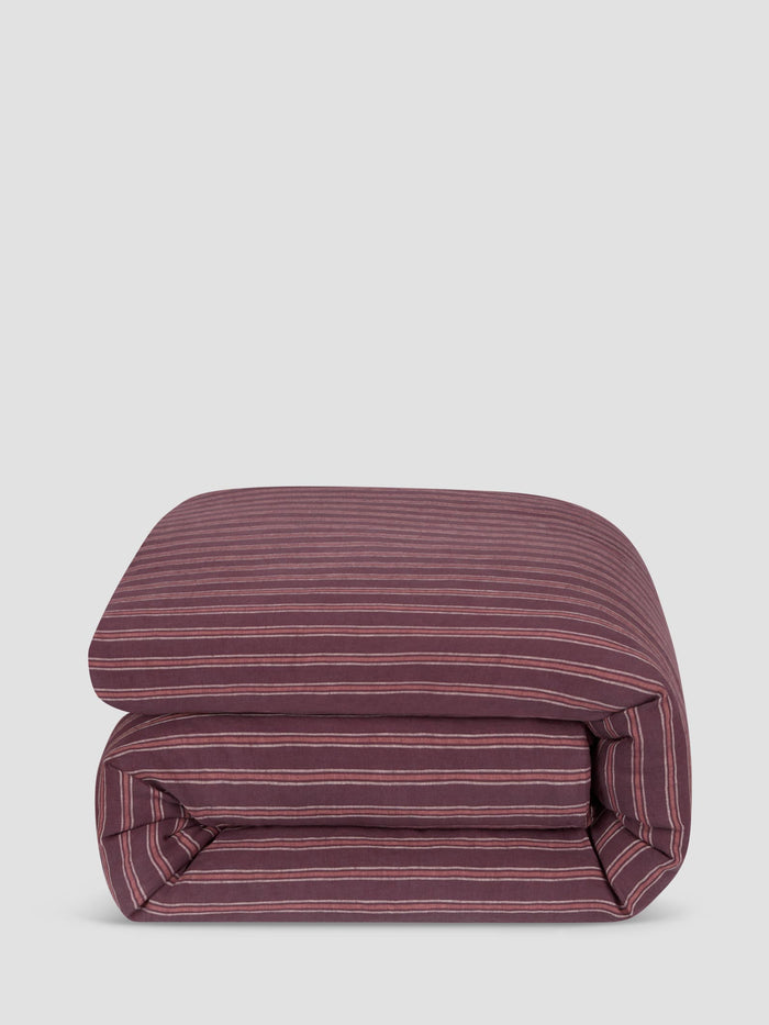 Berry Walderton Stripe 100% Linen Duvet Cover
