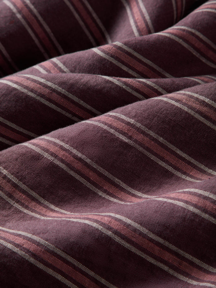 Berry Walderton Stripe 100% Linen Bedding Detail
