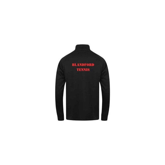 Blandford Tennis Academy Adult Zipped Tracksuit Top - Black
