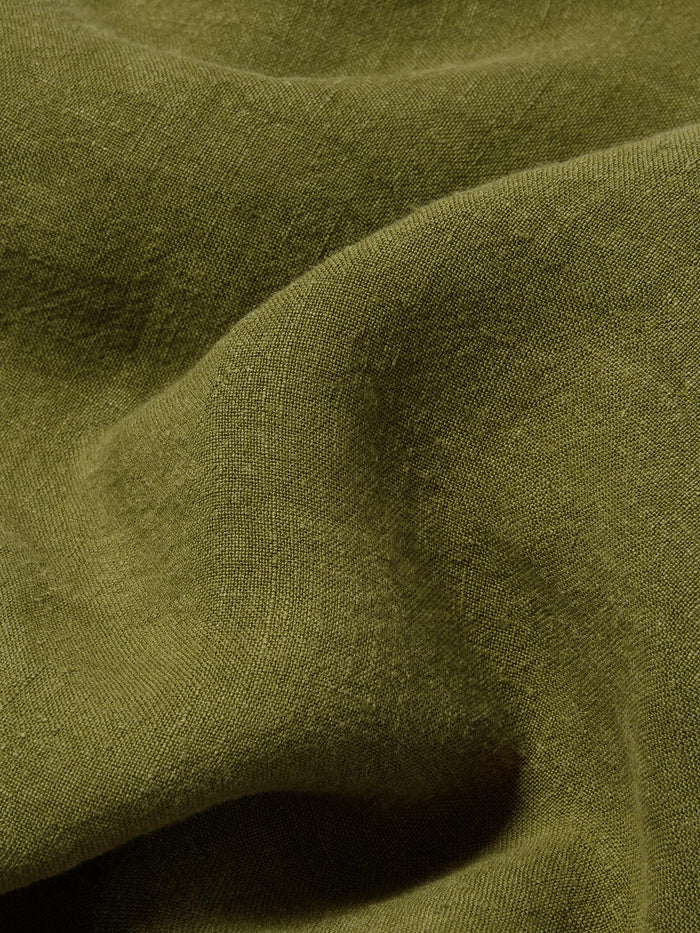 Botanical Green Linen Blend Duvet Cover