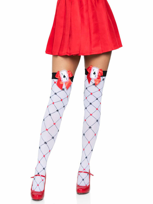 Leg Avenue Card Suit Thigh High Stockings