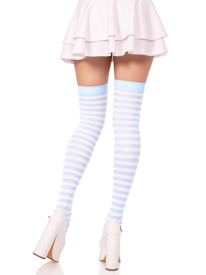 color_white/light blue | Leg Avenue Cari Striped Stockings