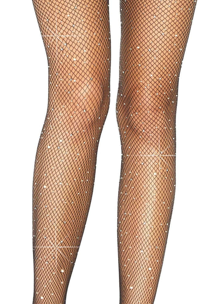 color_black | Leg Avenue Rhinestone Suspender Pantyhose