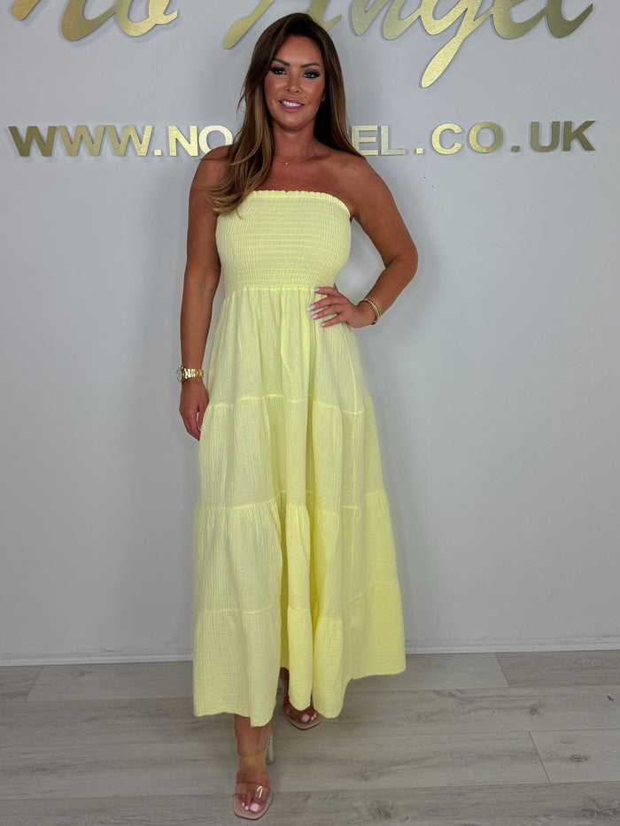 Cheesecloth Smocked Bandeau Top Maxi Dress (4 Colours)