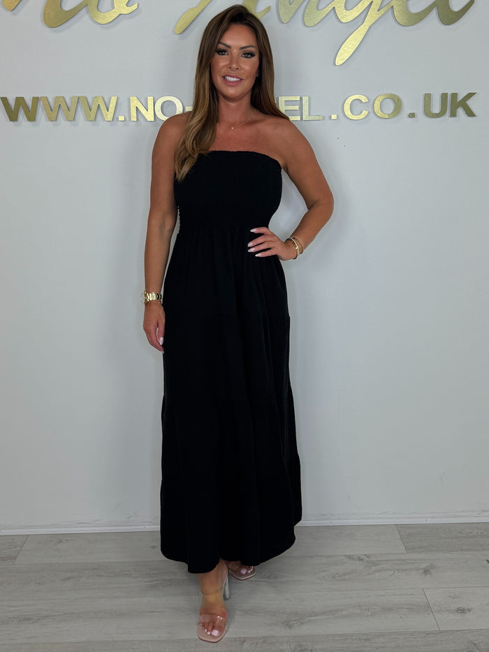 Cheesecloth Smocked Bandeau Top Maxi Dress (4 Colours)