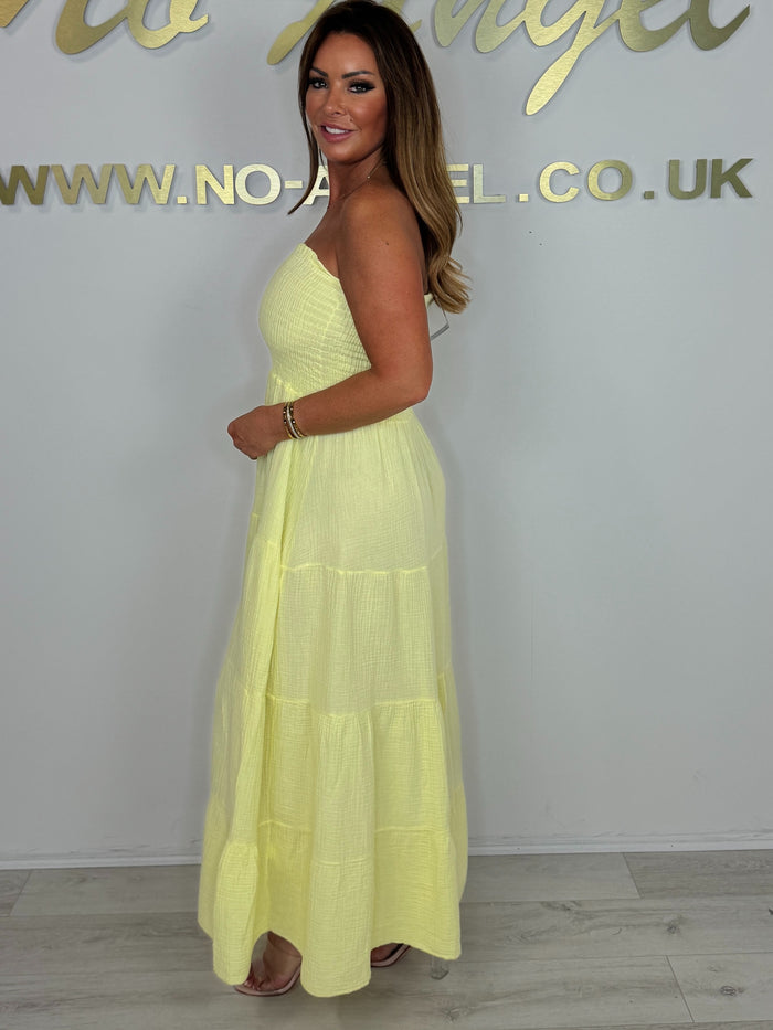 Cheesecloth Smocked Bandeau Top Maxi Dress (4 Colours)