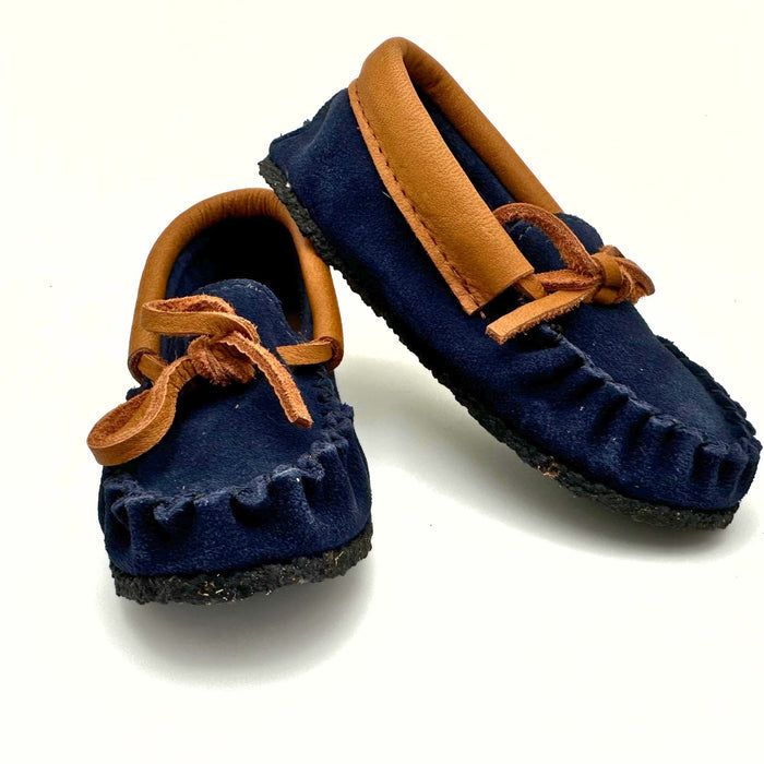 Navy Blue Suede / Cork Moose Hide / 8