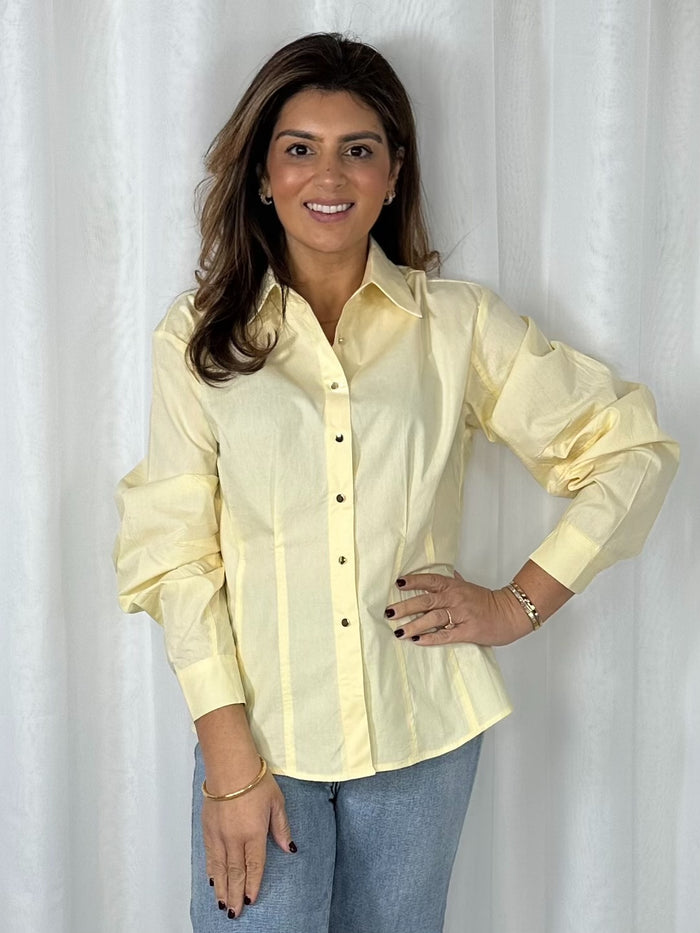 Cinched Back Collared Shirt (4 Colours)
