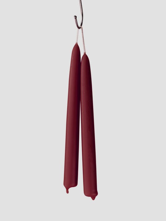 Claret Beeswax Dining Candles Set of 2