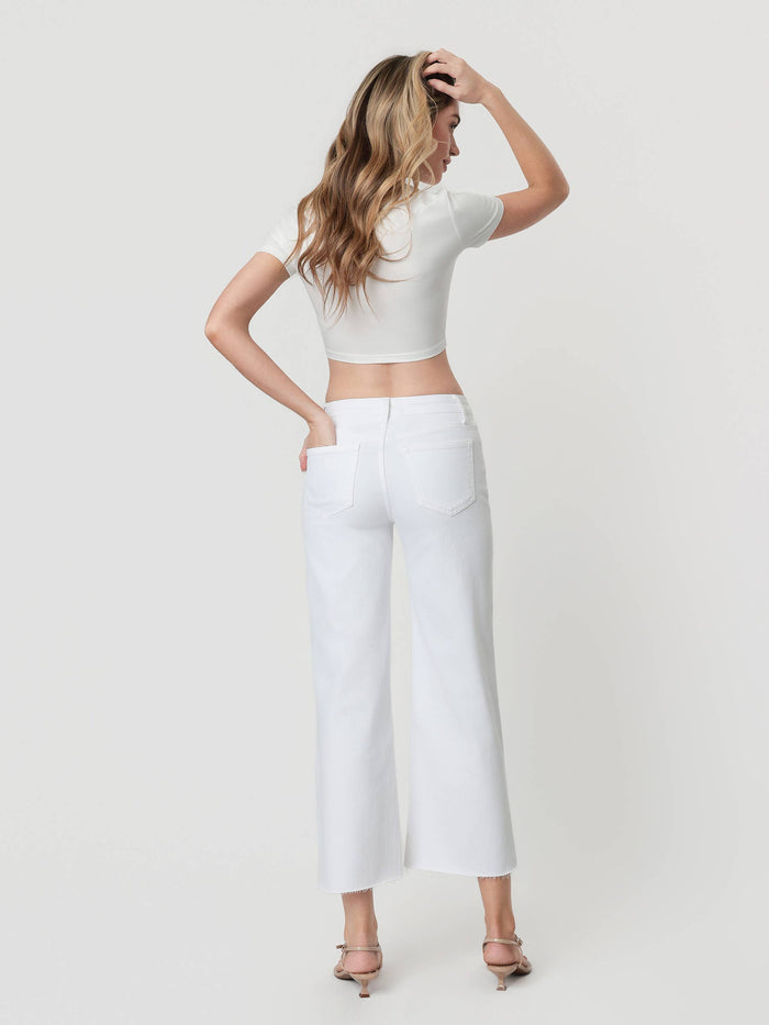 Coastal Chic Optic White Wide Leg Crop Jeans