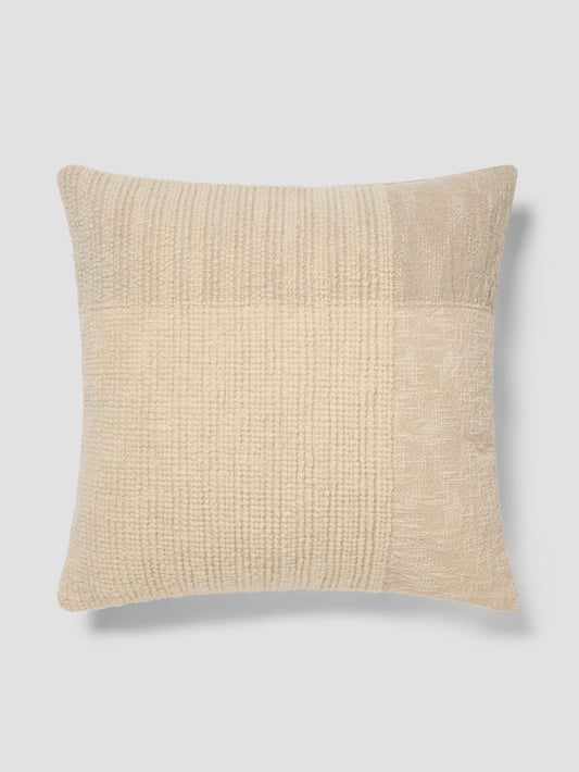 Cream & Oatmeal Soft Cross Weave Wool Square Cushion Cover