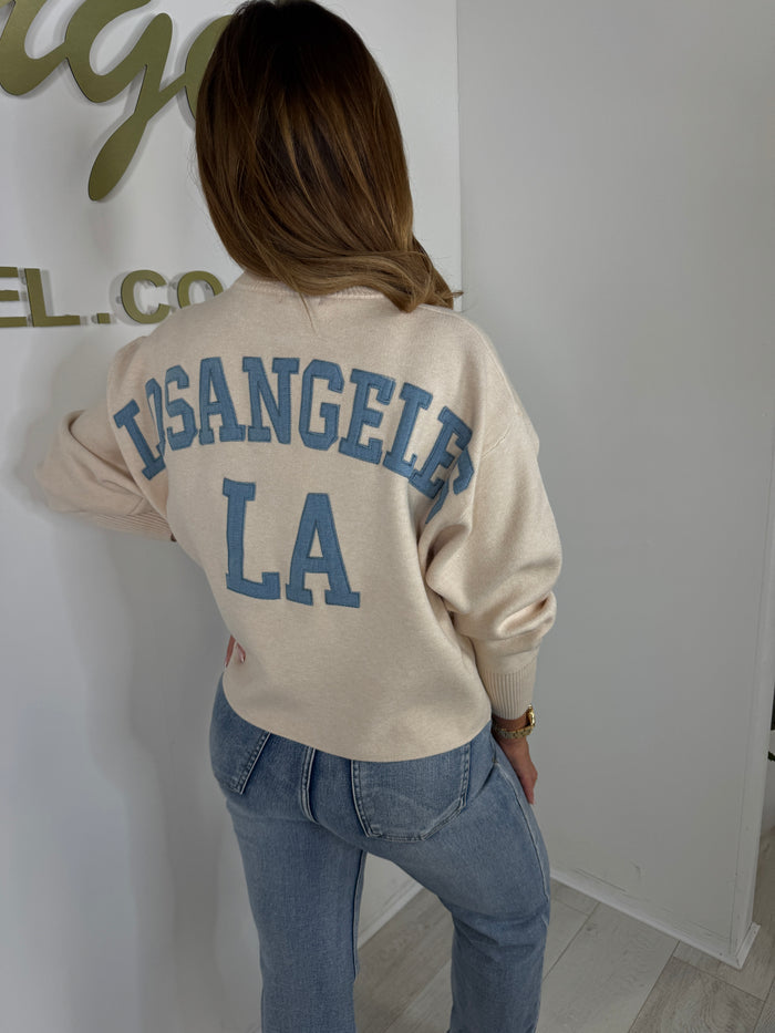Cream Soft Knit Los Blue Angeles Jumper