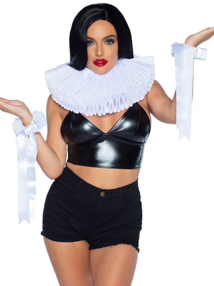 color_white | Leg Avenue Deluxe Ruffle Collar and Wrist Cuffs