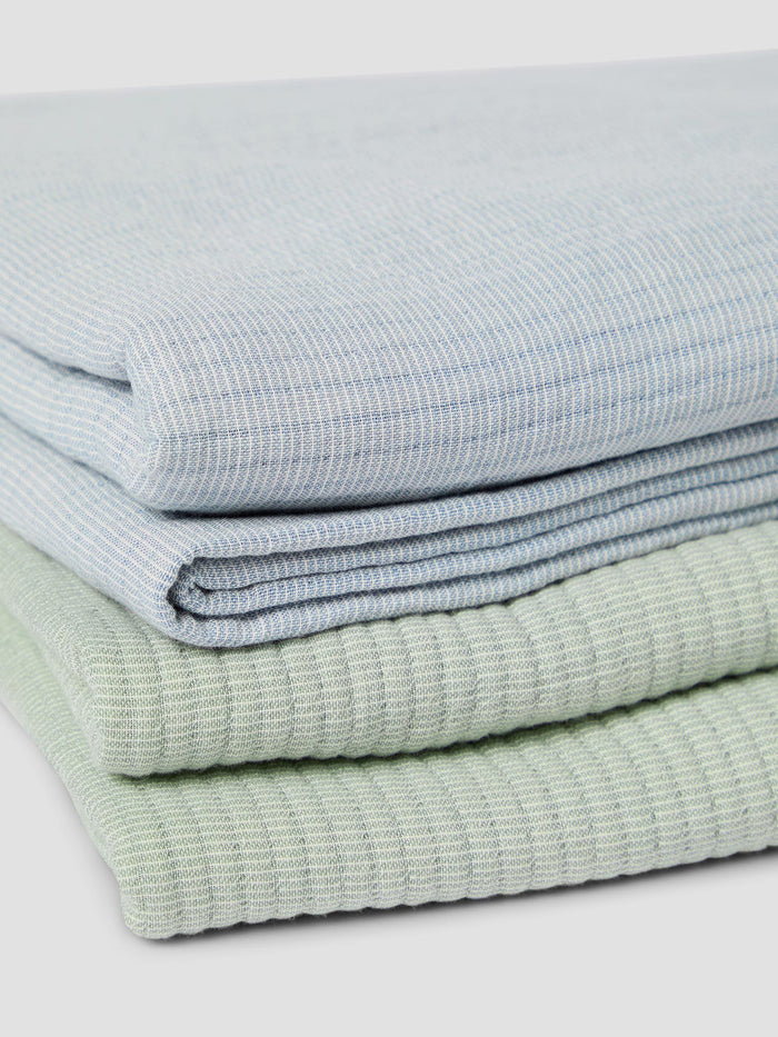 Dusk Blue Cotton Textured Throw