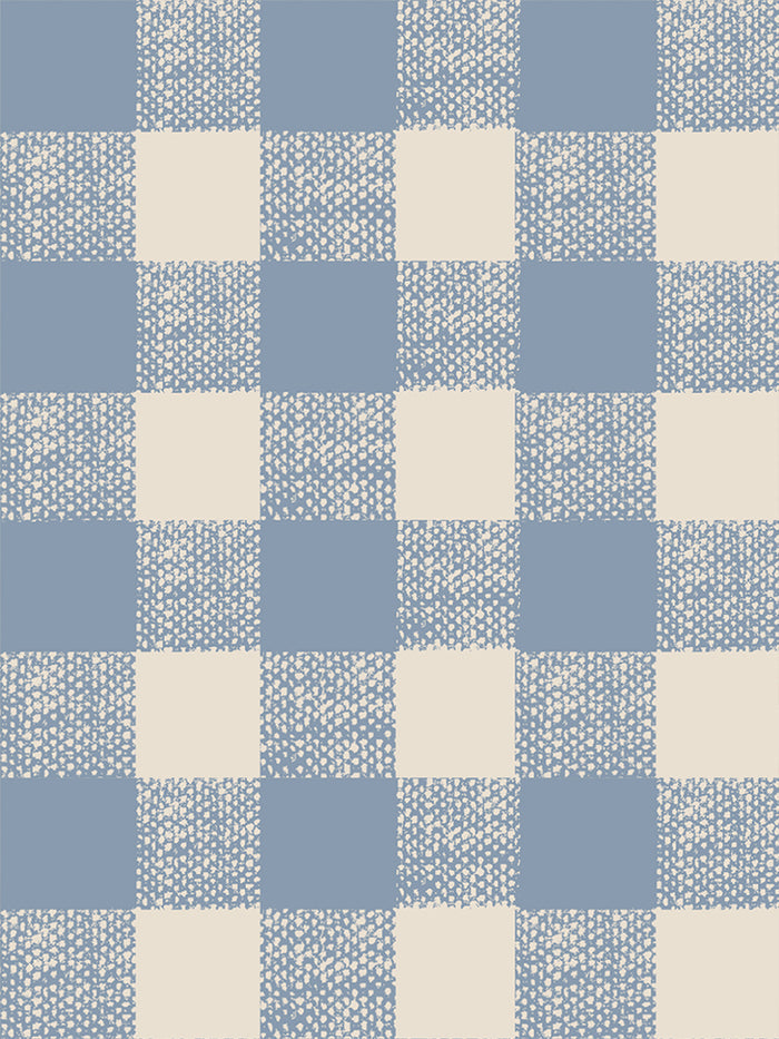 Dusty Blue Gingham Wallpaper