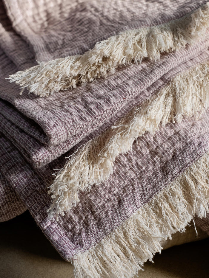 Elderberry Cotton Textured Throw