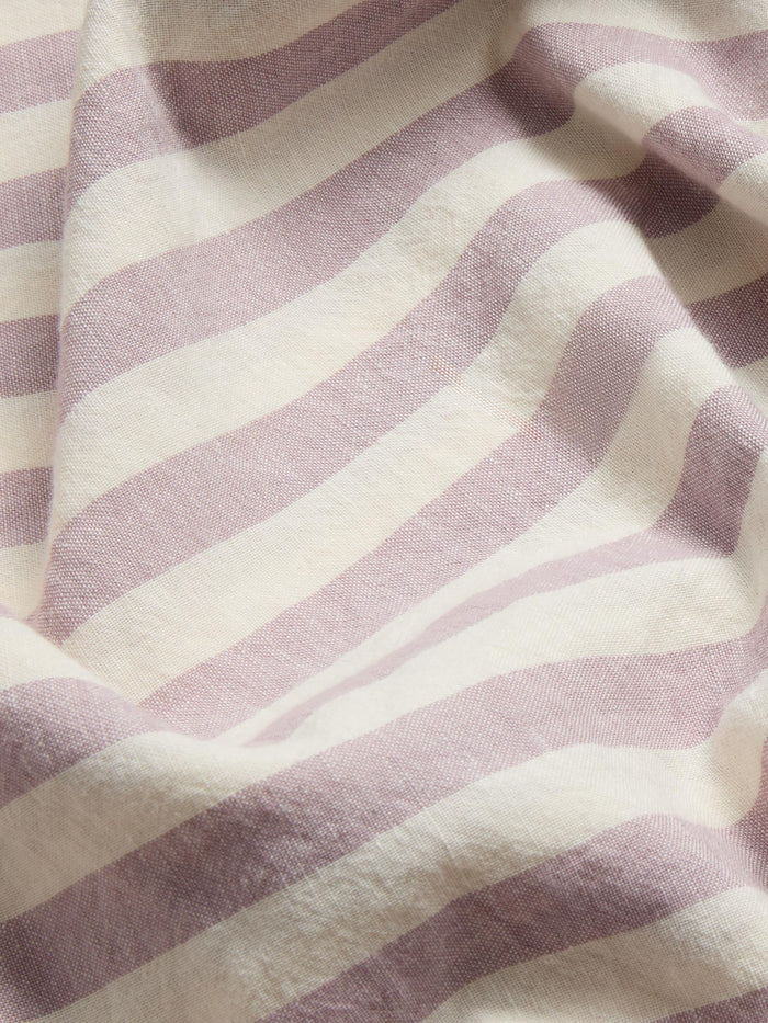 Elderberry Pembroke Stripe Linen Blend Duvet Cover