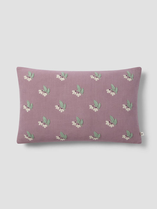 Elderberry Snowdrop Embroidered Filled Cushion