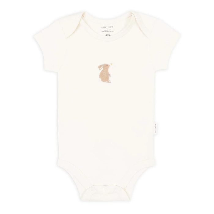 Embroidered Jersey Bodysuit, Bunnies