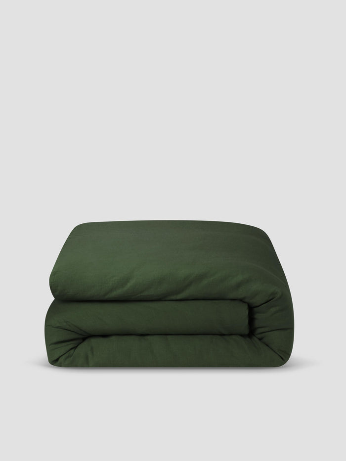 Fern Green Linen Blend Duvet Cover
