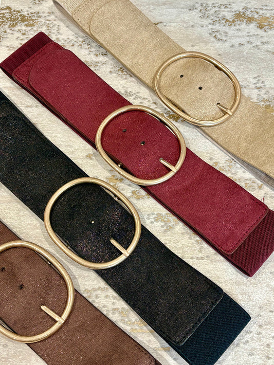 Glitter Affect Stretch Stap Belt (5 Colours)