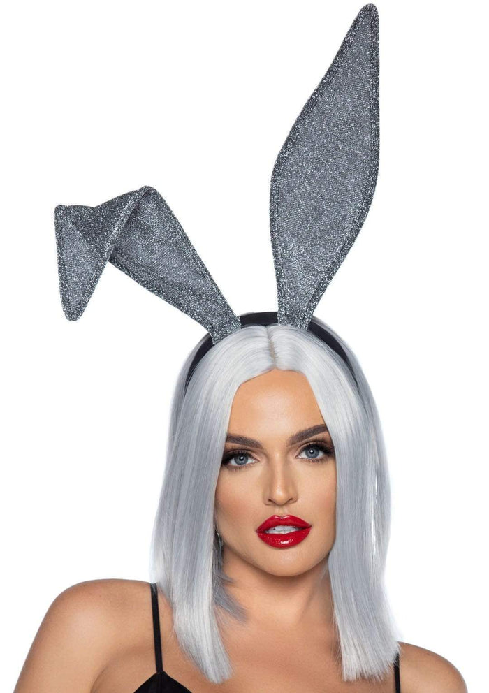 color_silver | Leg Avenue Glitter Bunny Ear Headband