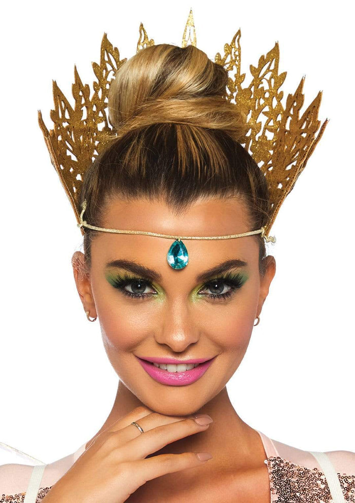 color_gold | Leg Avenue Glitter Die Cut Royal Crown With Jewel Accent