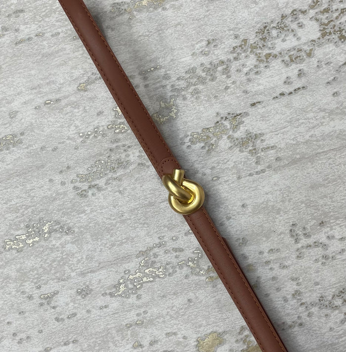 Gold Knot Faux Leather Belt (5 Colours)