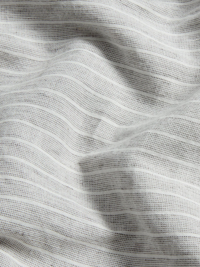 Grey Mini Stripe Linen Blend Fitted Sheet