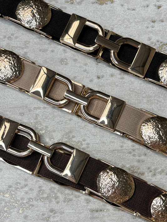 Half Moon Gold Disk Elastic Belt (3 Colours)