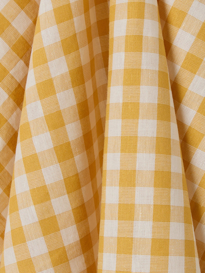 Honey Gingham Linen Blend Tea Towel