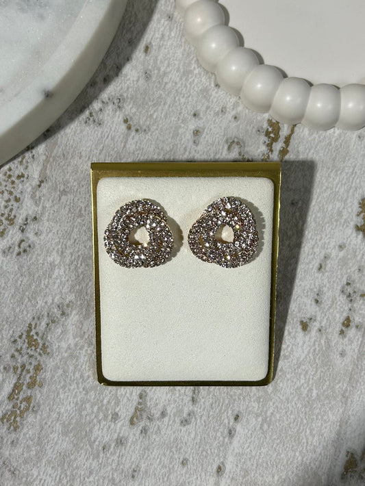 Interlock Circle Diamante Stud Earrings (2 Colours)