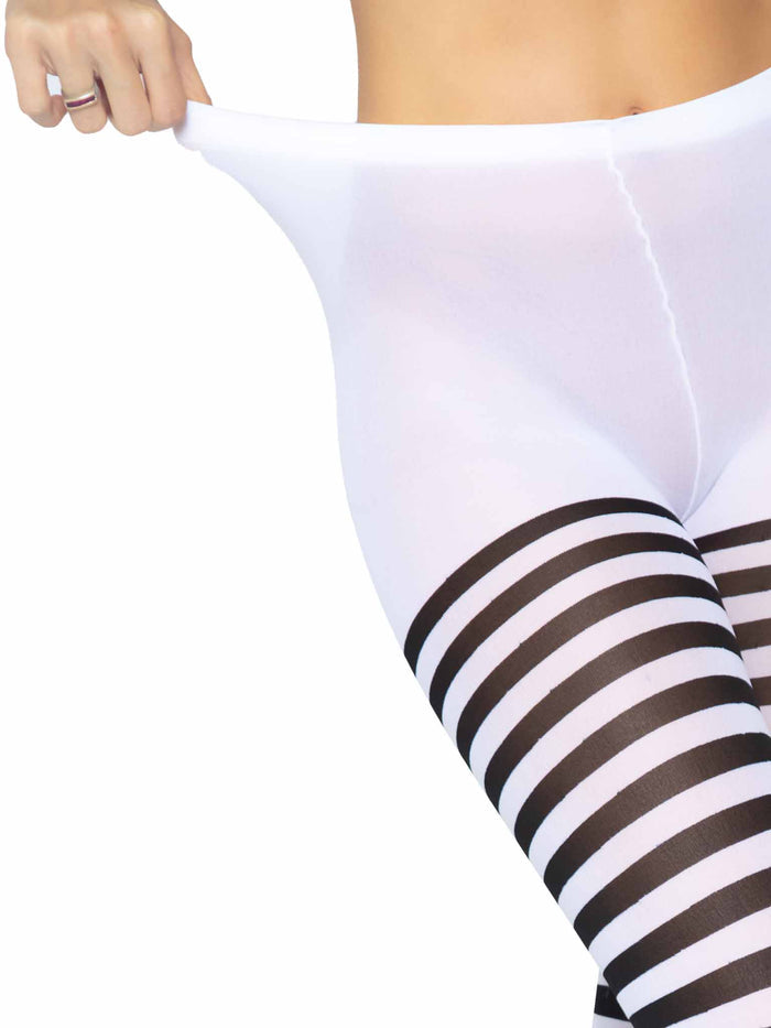 color_black/white | Leg Avenue Jada Striped Women's Tights