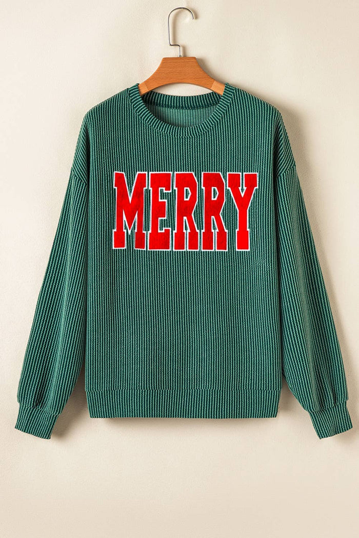 "Jolly/Merry" Black Long Sleeve Top & Matching Pants