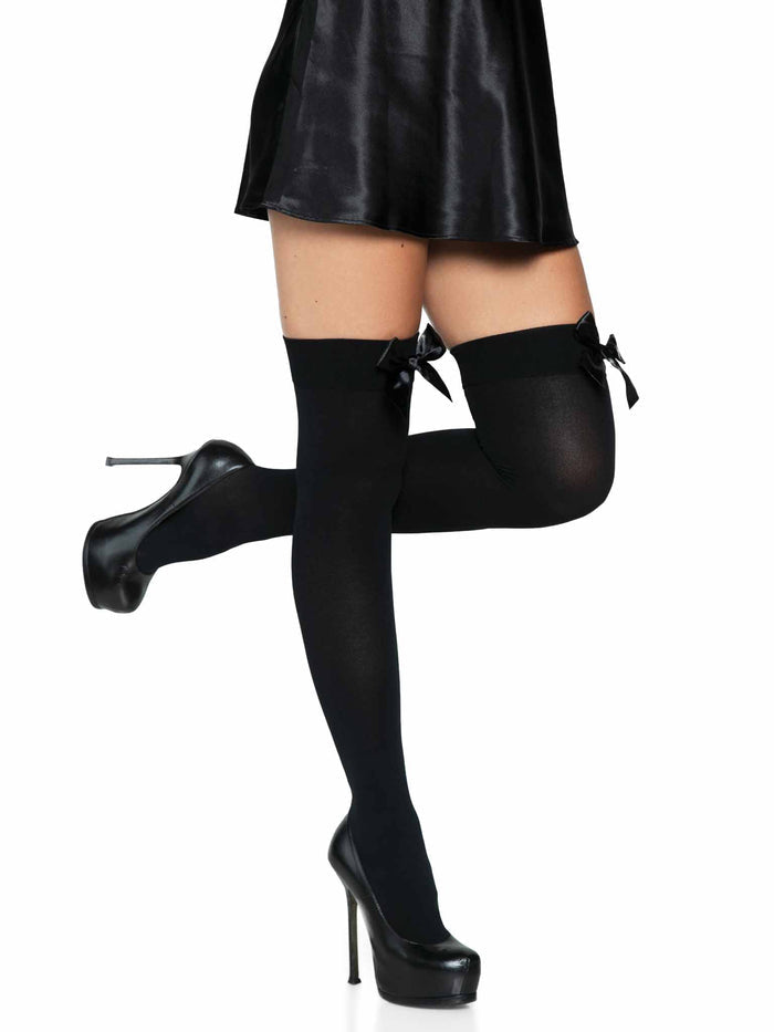 color_black | Leg Avenue Kay Opaque Thigh Highs