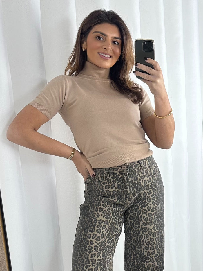 Leopard Print Denim Jeans