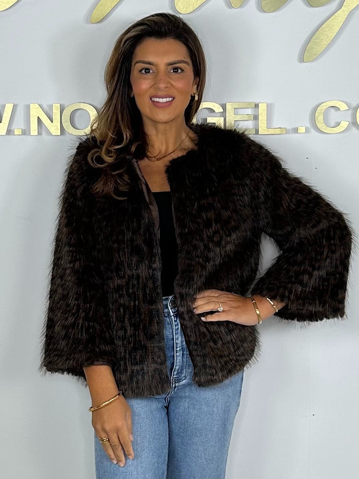 Leopard Print Faux Fur Coat