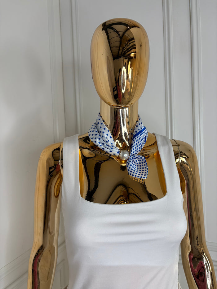 Blue/ White Polka Dot